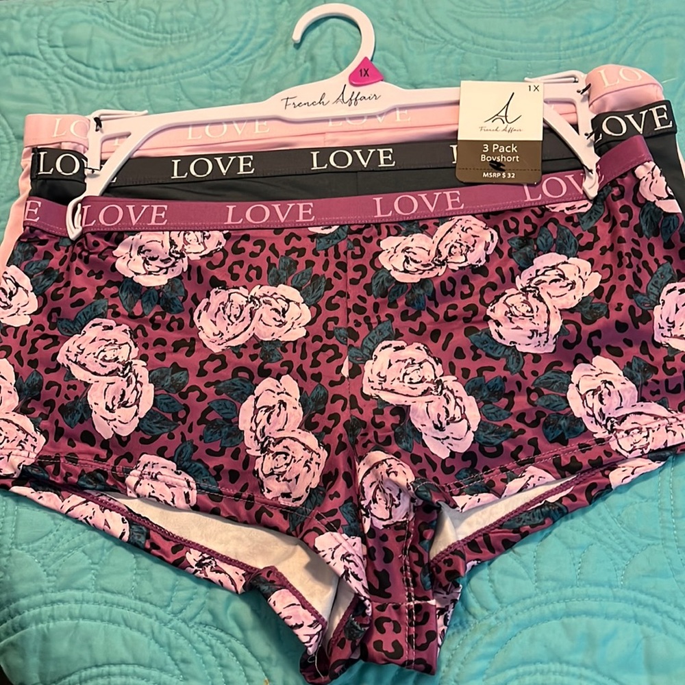 NWT French Affair 3 Pack boy short panties